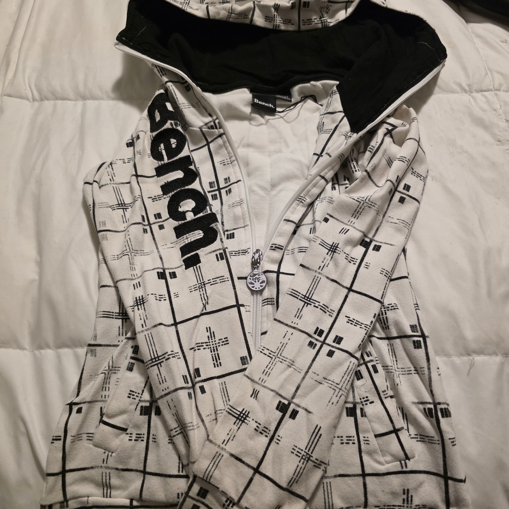Bench Monochrome Patterned Zip-Up Hoodie